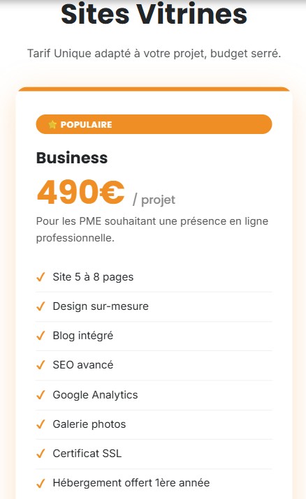 site vitrine